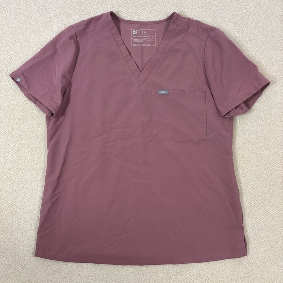 Figs Mauve Catarina Size M Scrub Medical Top Nursing Scrubs Technical Collection - Picture 1 of 7